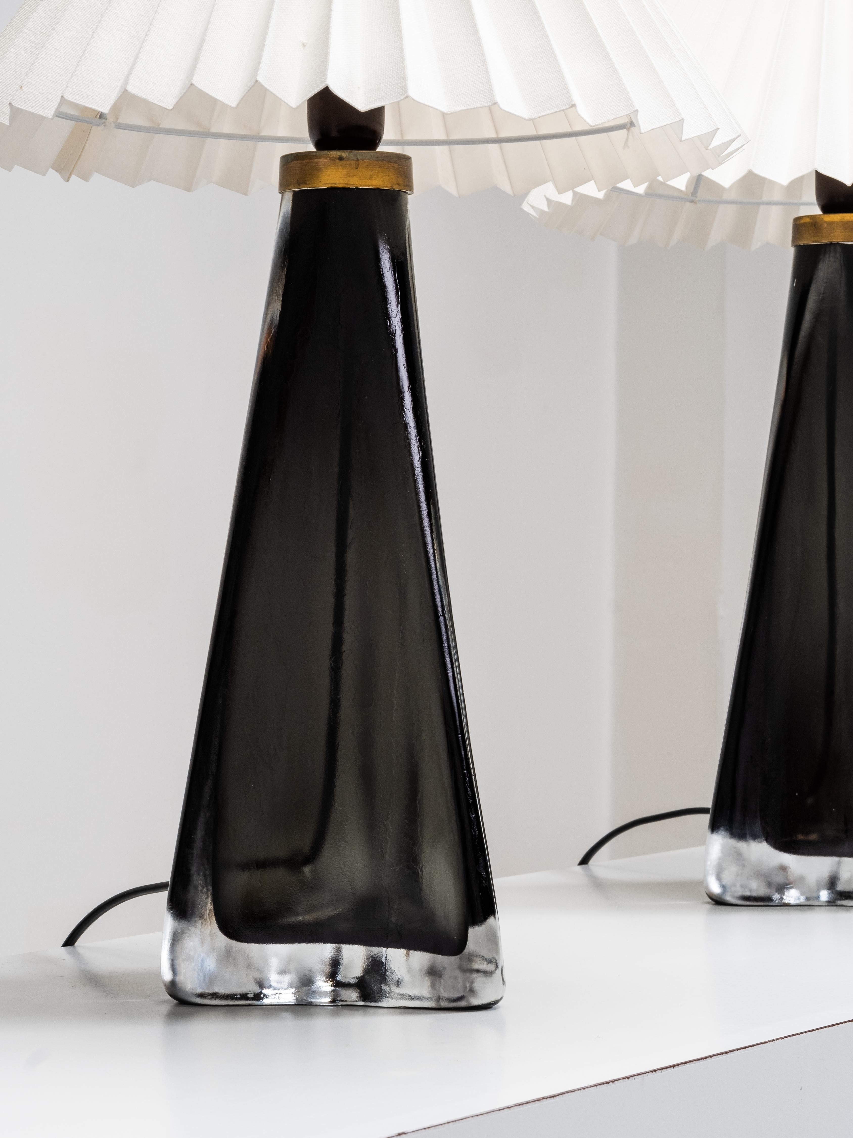 Pair of Large Glass Table Lamps Model RD 1319 by Carl Fagerlund for Orrefors For Sale 3