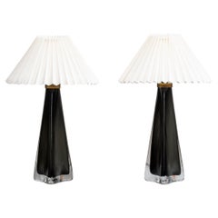 Pair of Large Glass Table Lamps Model RD 1319 by Carl Fagerlund for Orrefors