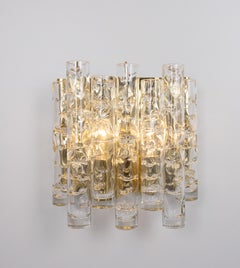 Par de apliques de pared con tubos de cristal grandes, de Doria, Alemania, década de 1960