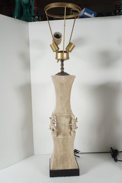 Pair of Large Glazed Ceramic Lamps by James Mont