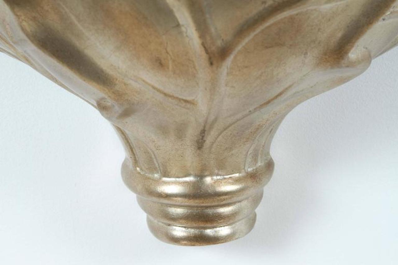 Fine XX secolo Coppia di  Grandi lampade a foglia d'argento smaltate di Robert Marcius (2 coppie disponibili) in vendita