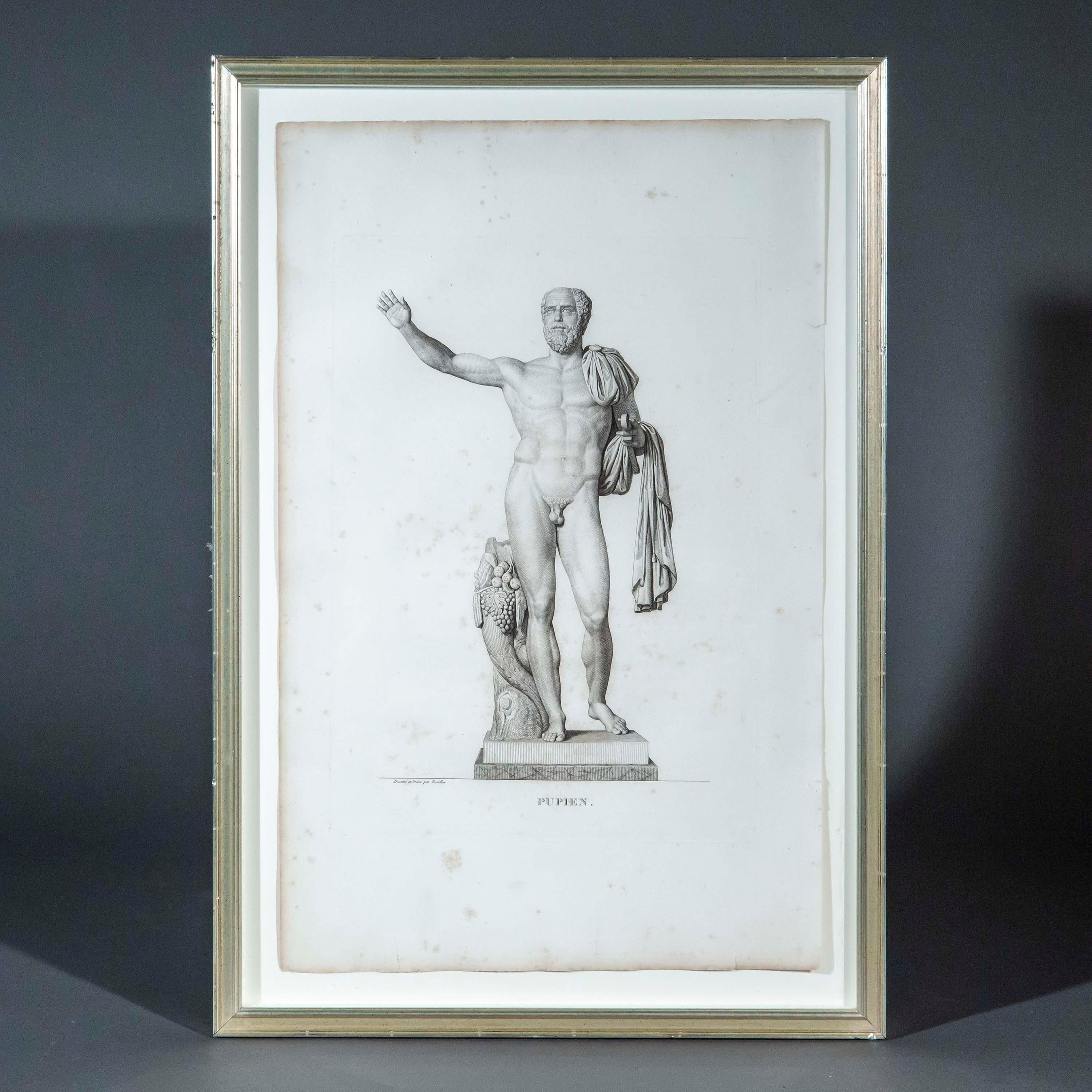 French Pair of Large Grand Tour Engravings by Pierre Bouillon For Sale