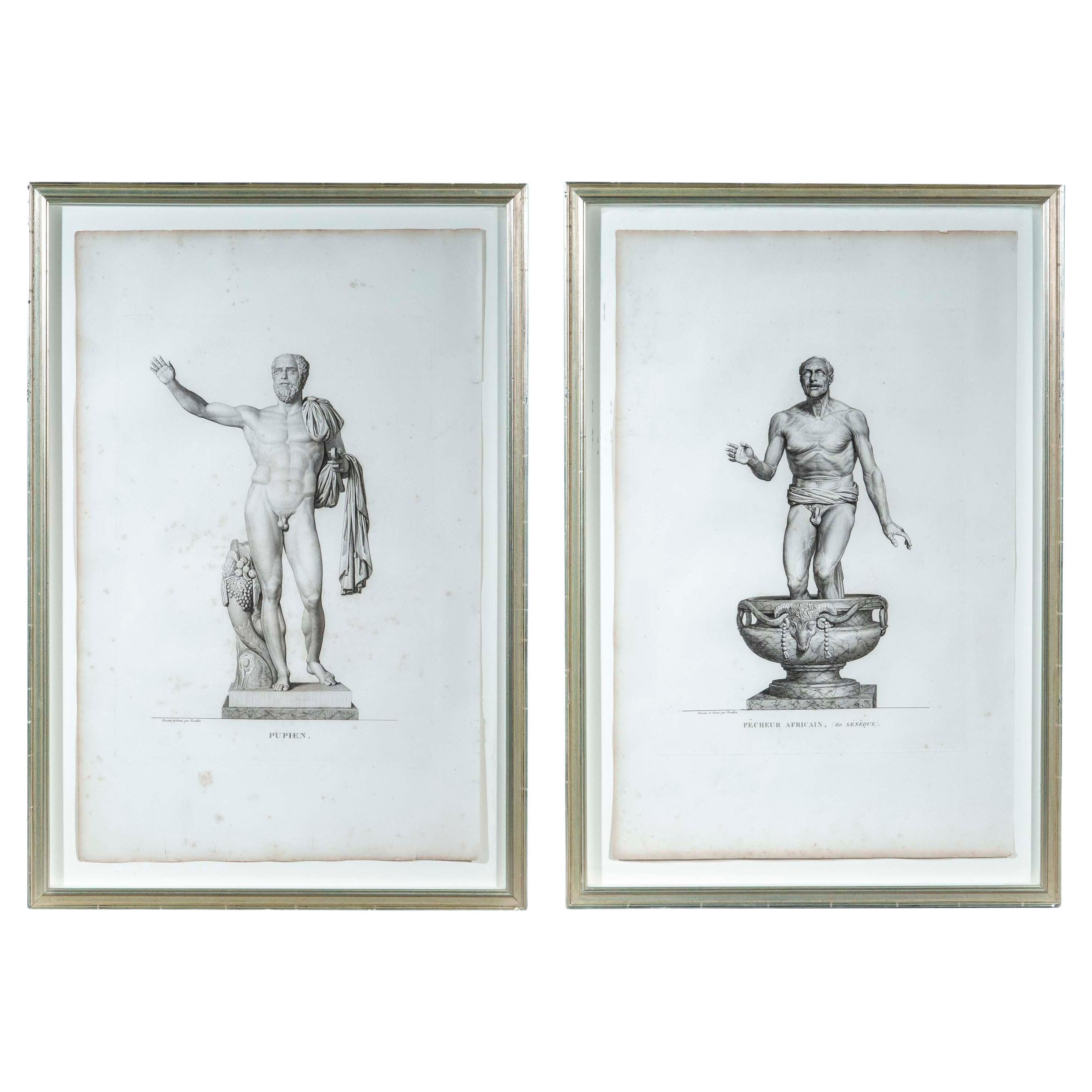 Pair of Large Grand Tour Engravings by Pierre Bouillon For Sale
