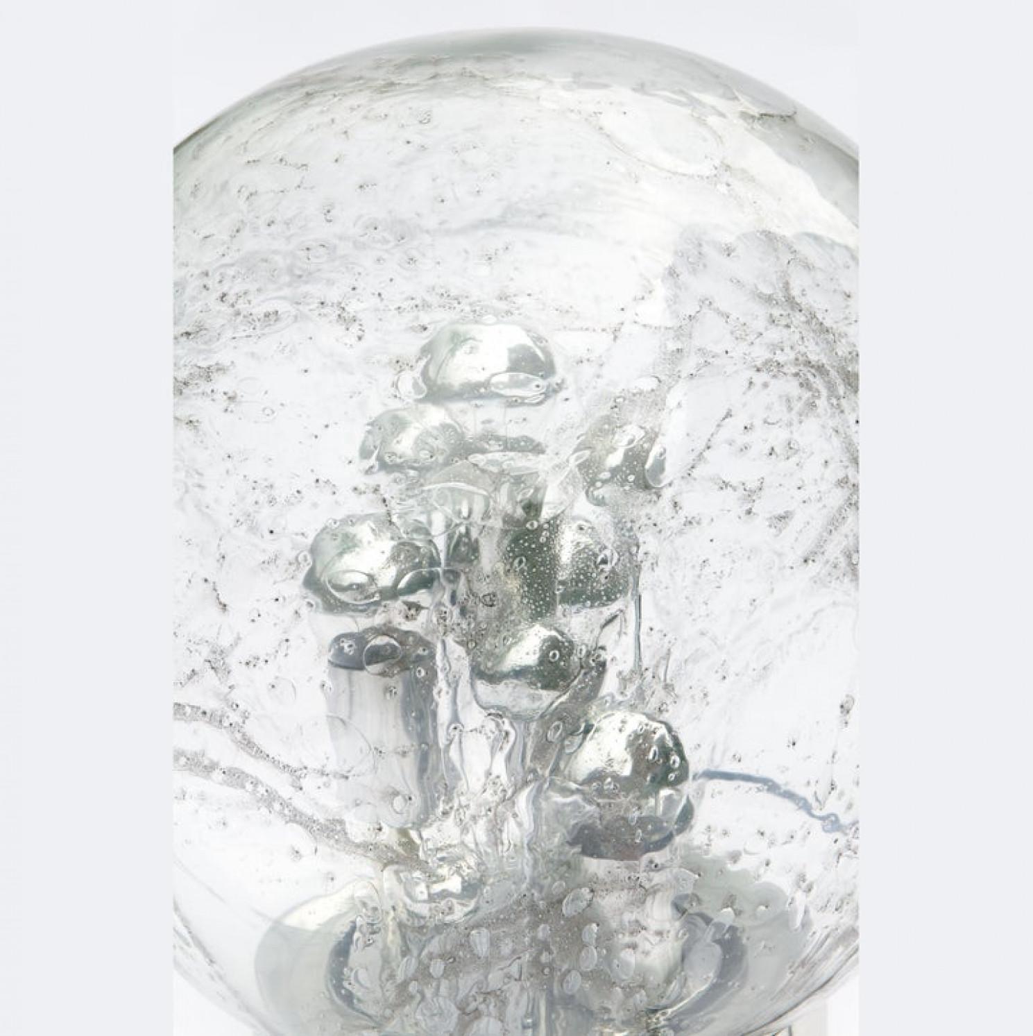Paire de grandes lampes de bureau Doria en verre bullé soufflé à la main, 1970 en vente 3