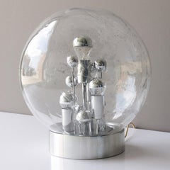 Pair of Large Hand Blown Bubble Glass Doria Table Lamps, 1970