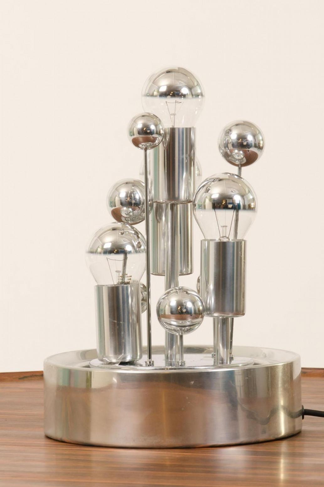 Paire de grandes lampes de bureau Doria en verre bullé soufflé à la main, 1970 Excellent état - En vente à Rijssen, NL