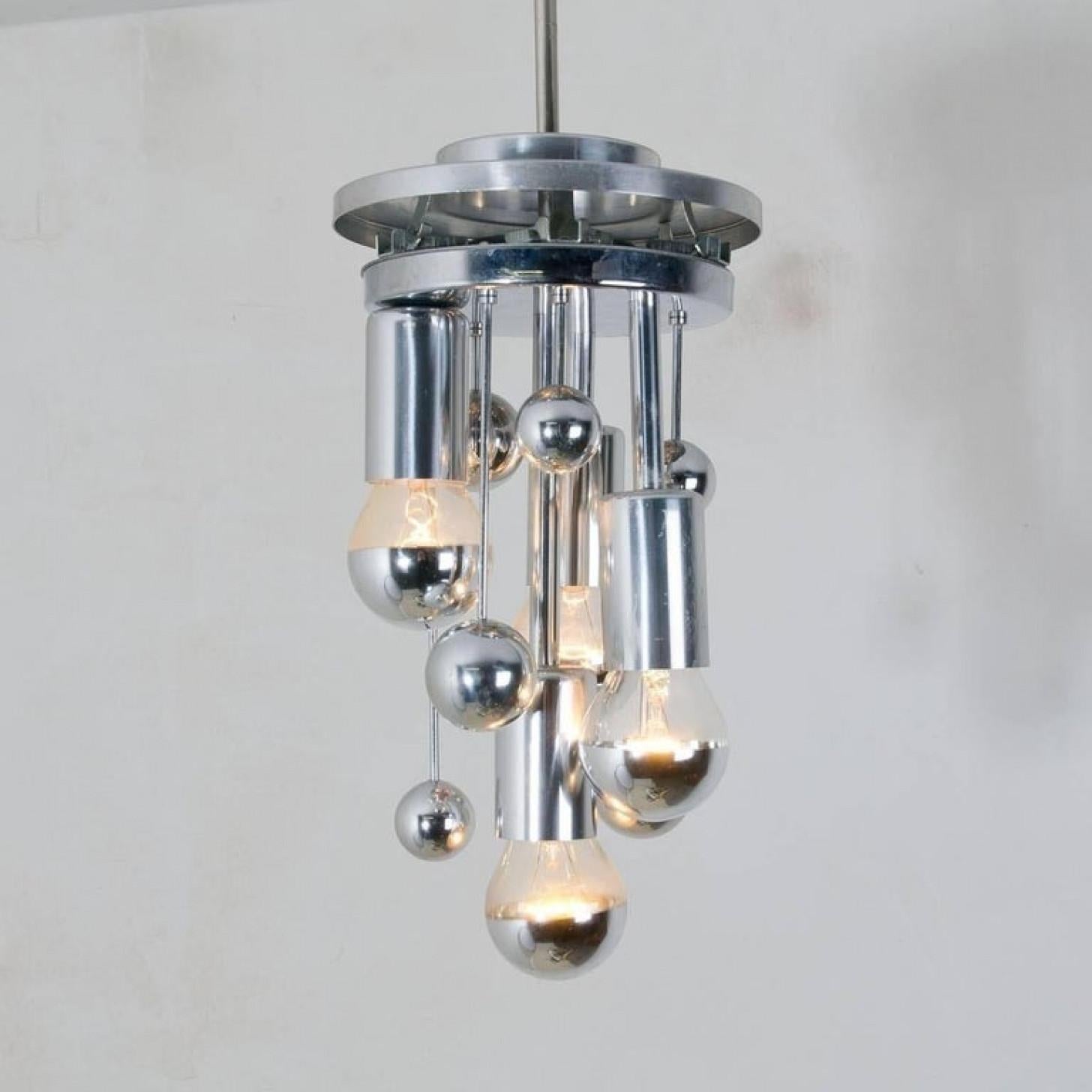 Paire de grandes lampes de bureau Doria en verre bullé soufflé à la main, 1970 en vente 1