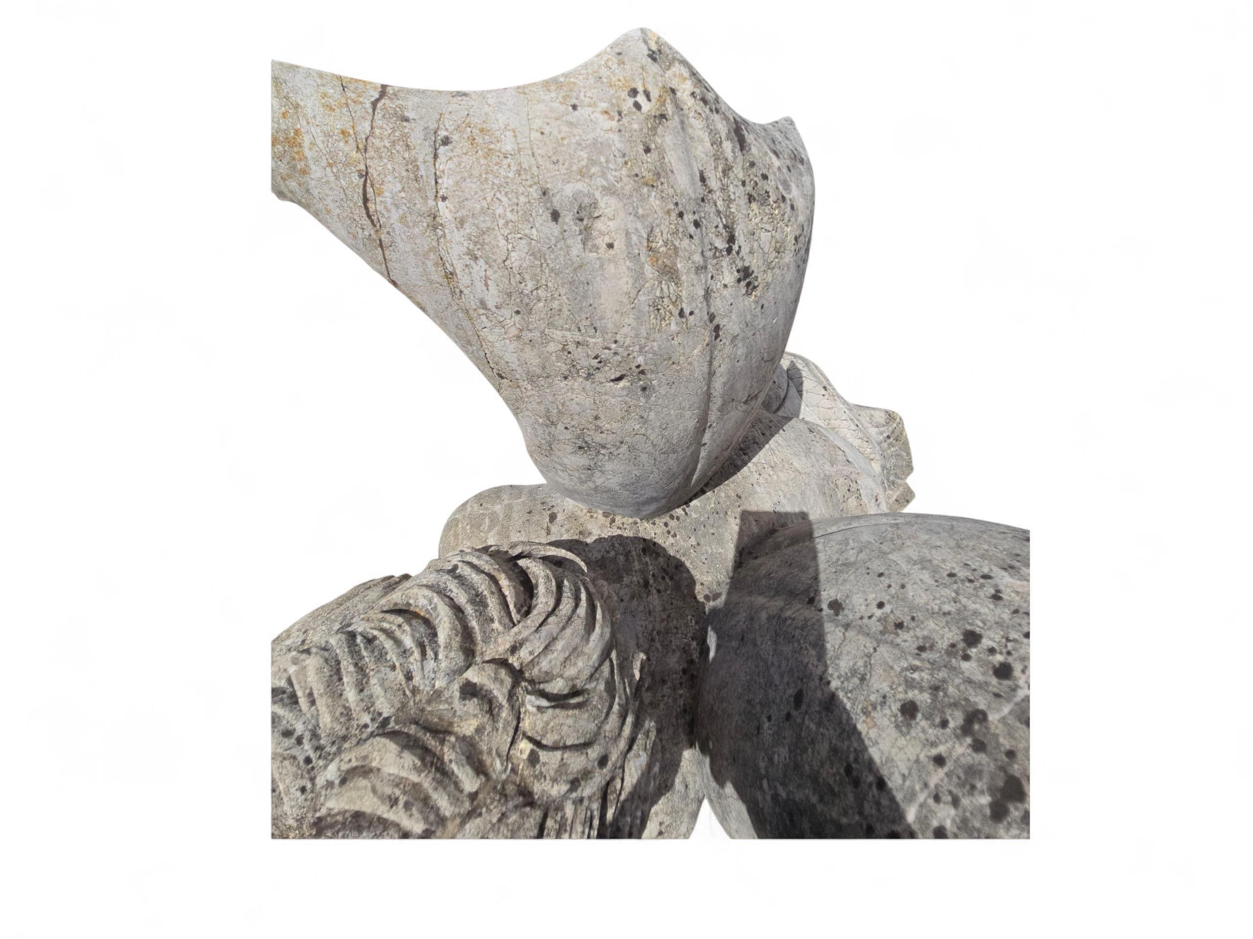 Pair of Large Hand-Carved Stone Sphinx Sculptures, Italy, 1950s For Sale 5