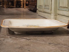 Pair of Large Hand Painted Ceramic Square Platters from Italy