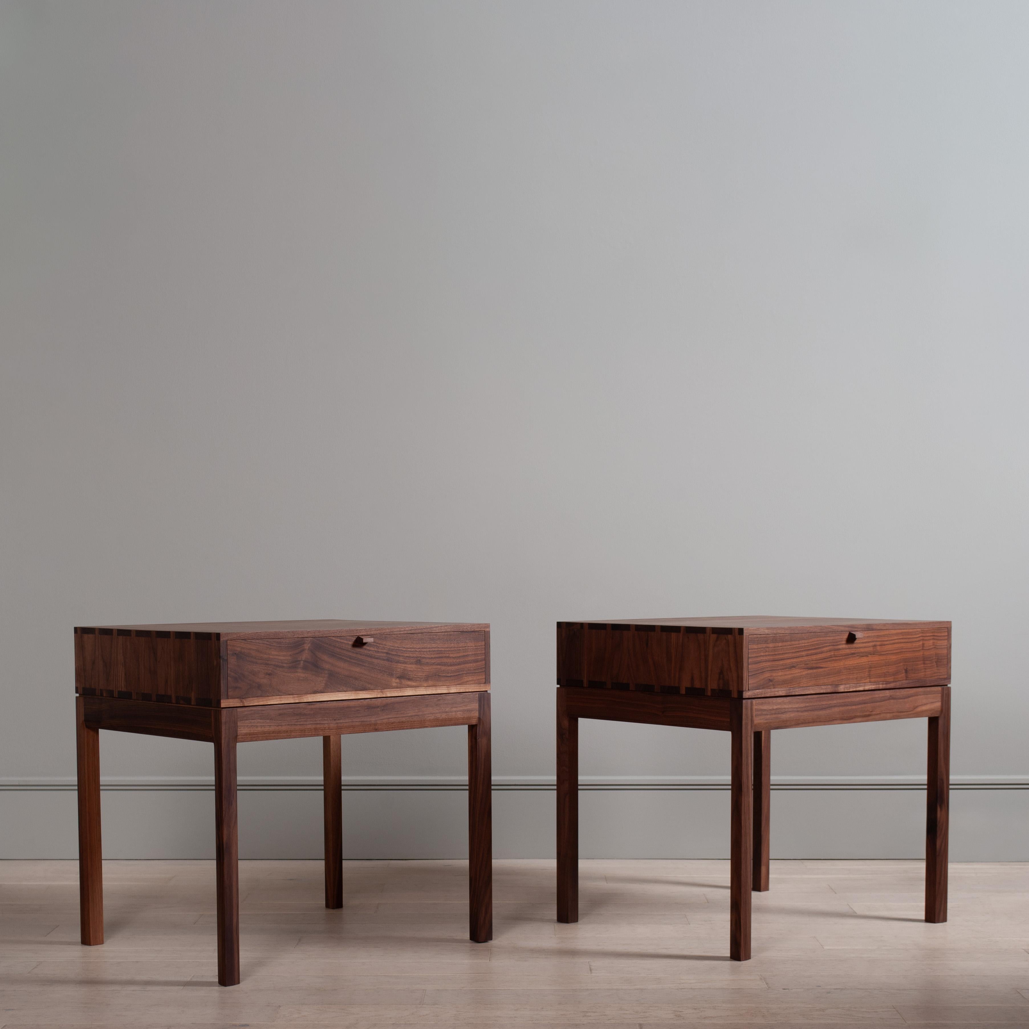 Hand-Crafted Pair of Large Handcrafted Night Stands, End Tables For Sale