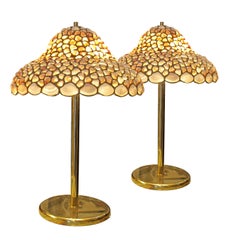 Pair of Large Handcrafted Seashell Table Lamps, 1970s English
