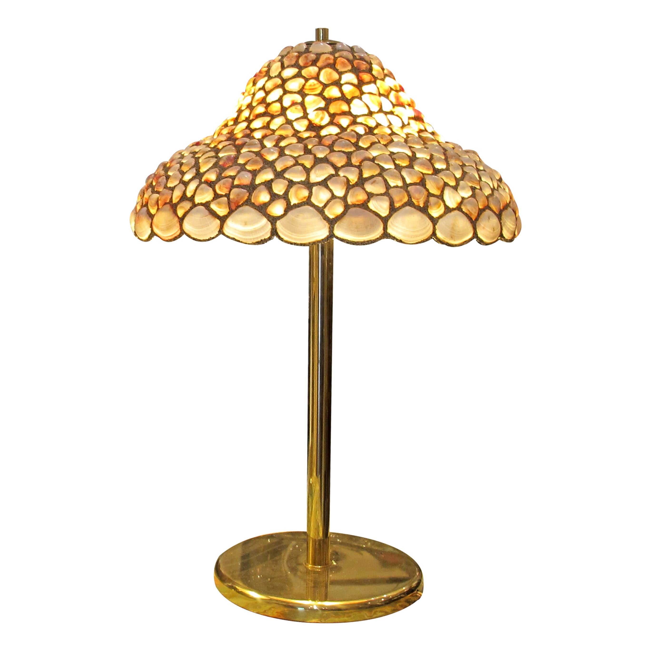 Hand-Crafted Pair of Large Handcrafted Seashell Table Lamps, 1970s English For Sale