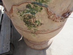 Pair of Large Handmade Antiqued Terra Cotta Planters from Anduze, France