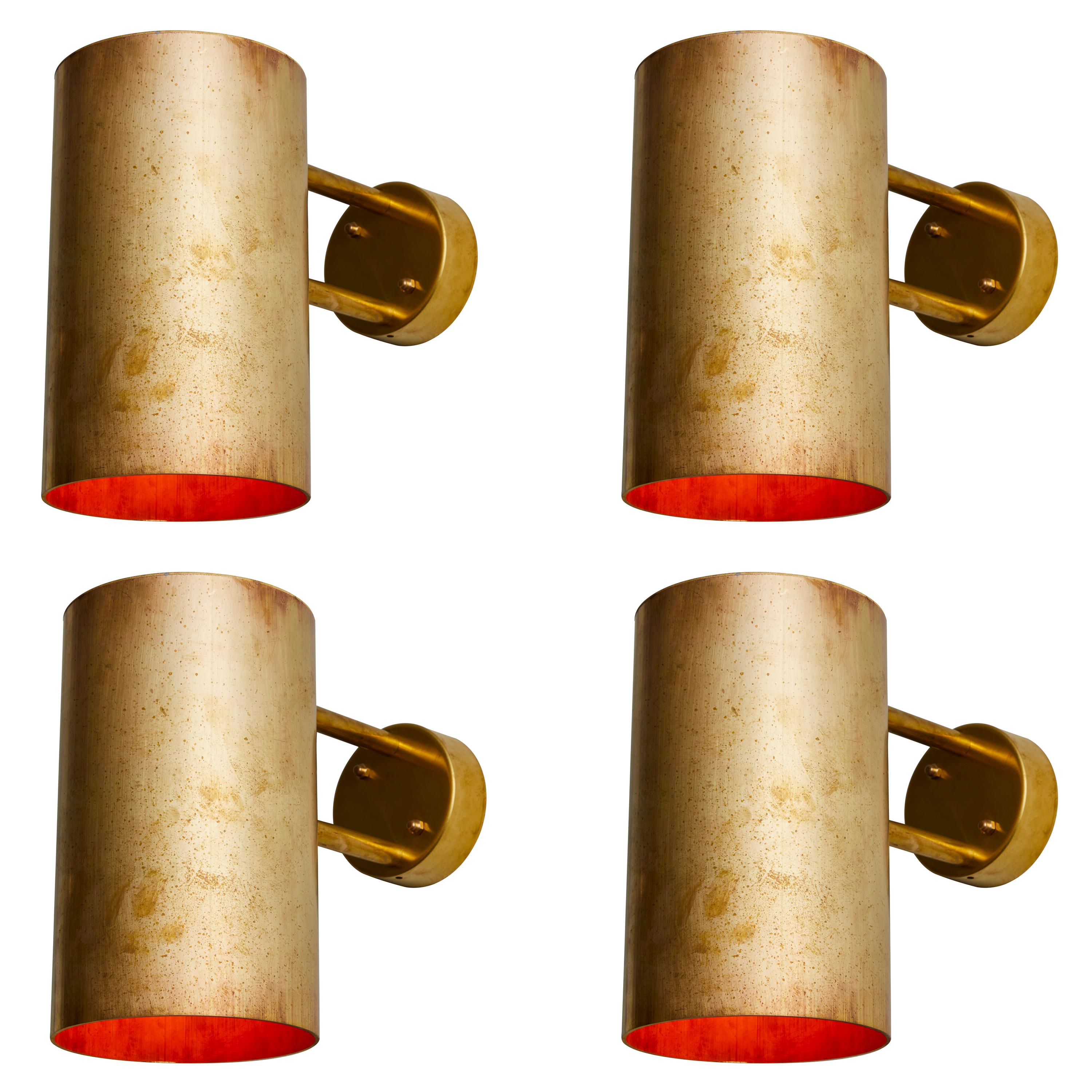 Pair of Large Hans-Agne Jakobsson C 627 'Rulle' Raw Brass Outdoor Sconces For Sale 8