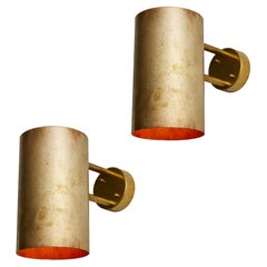Pair of Large Hans-Agne Jakobsson C 627 'Rulle' Brass Outdoor Sconces