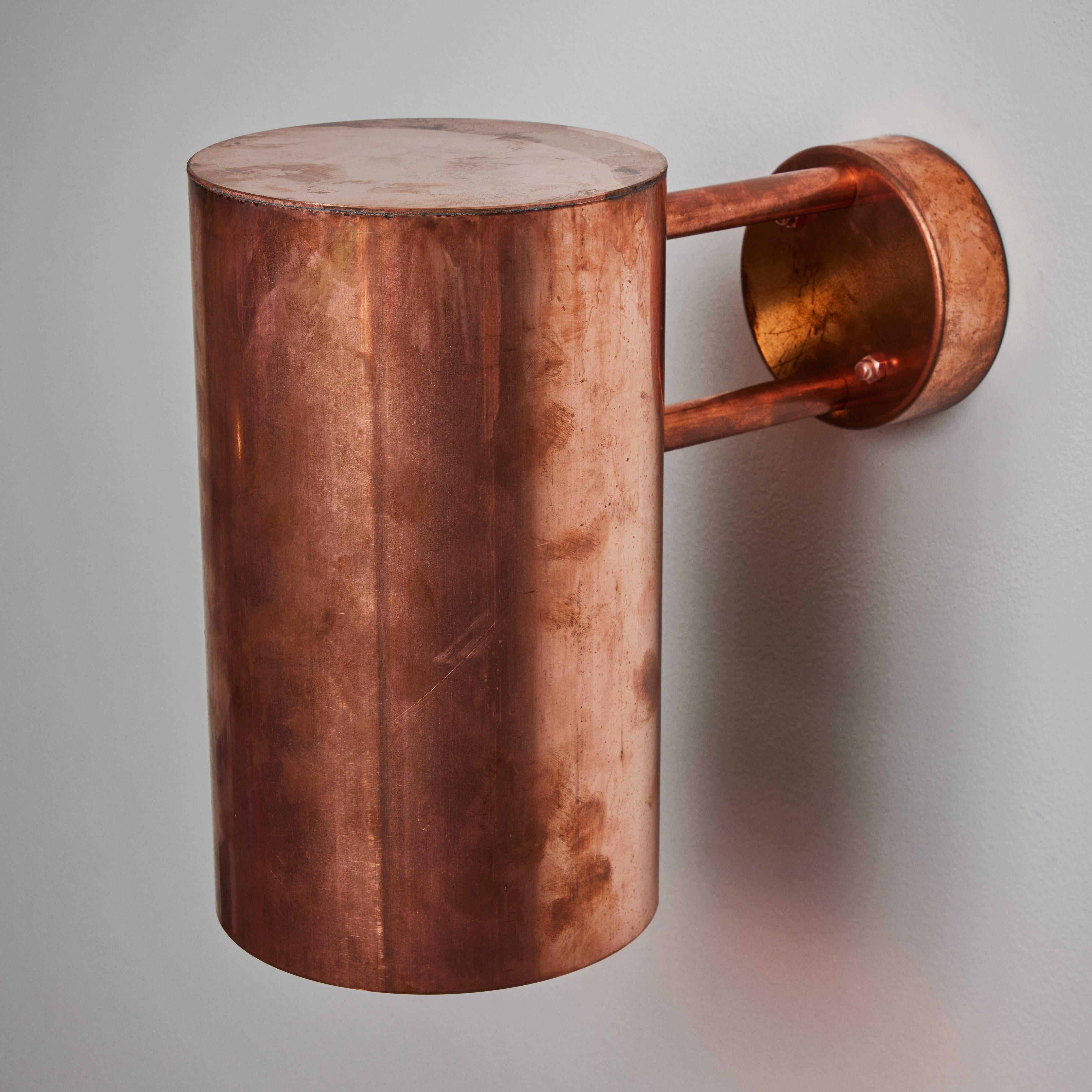 Pair of Large Hans-Agne Jakobsson C 627 'Rulle' Raw Copper Outdoor Sconces For Sale 3
