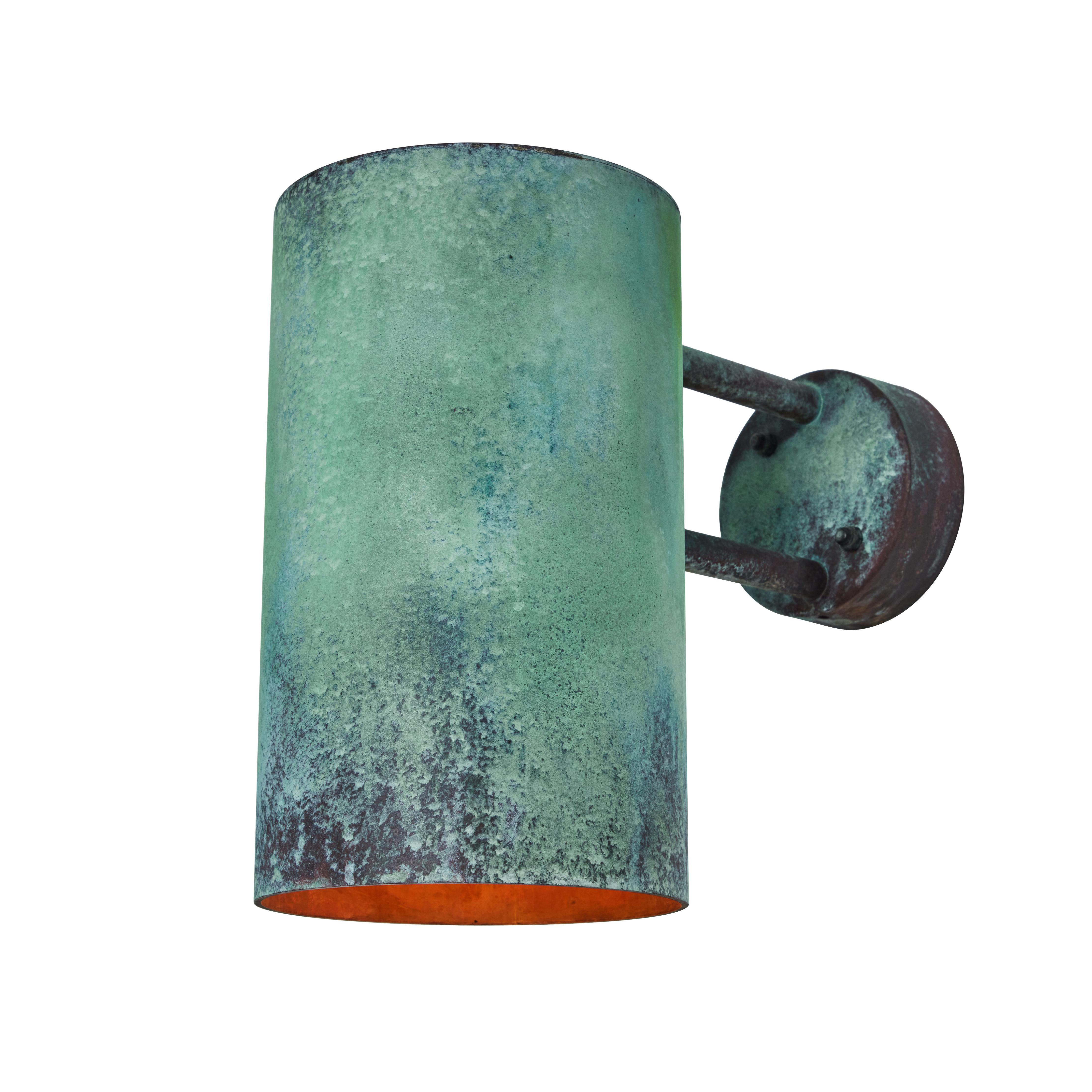 Pair of Large Hans-Agne Jakobsson C627 'Rulle' Verdigris Outdoor Sconces For Sale 7