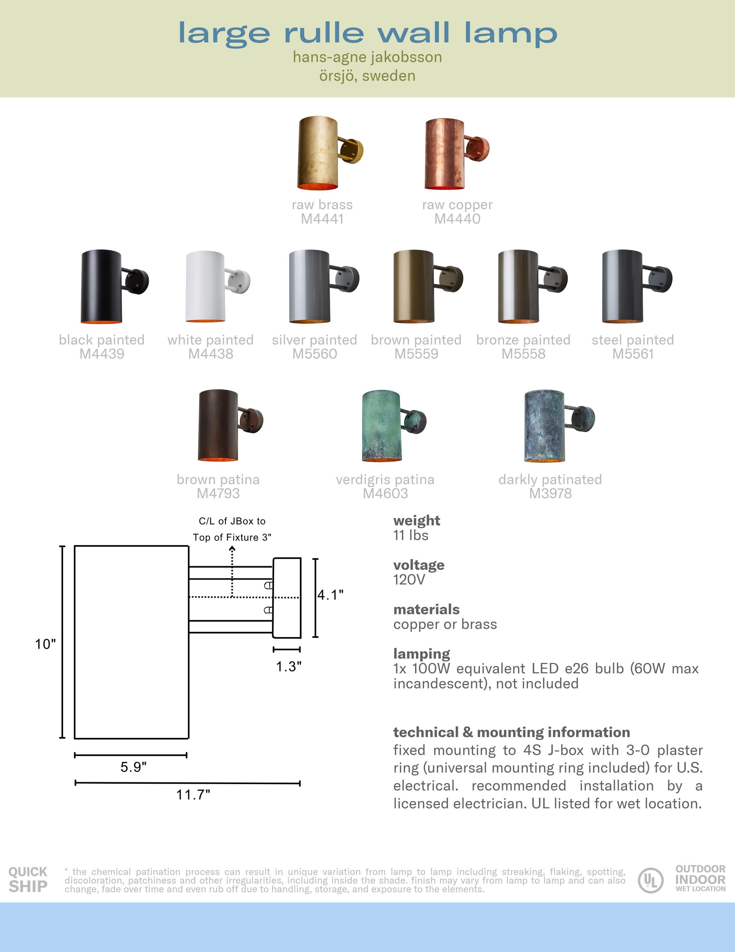 Ein Paar große Hans-Agne Jakobsson C627 'Rulle' Außenleuchten aus lackiertem Silber im Angebot 8