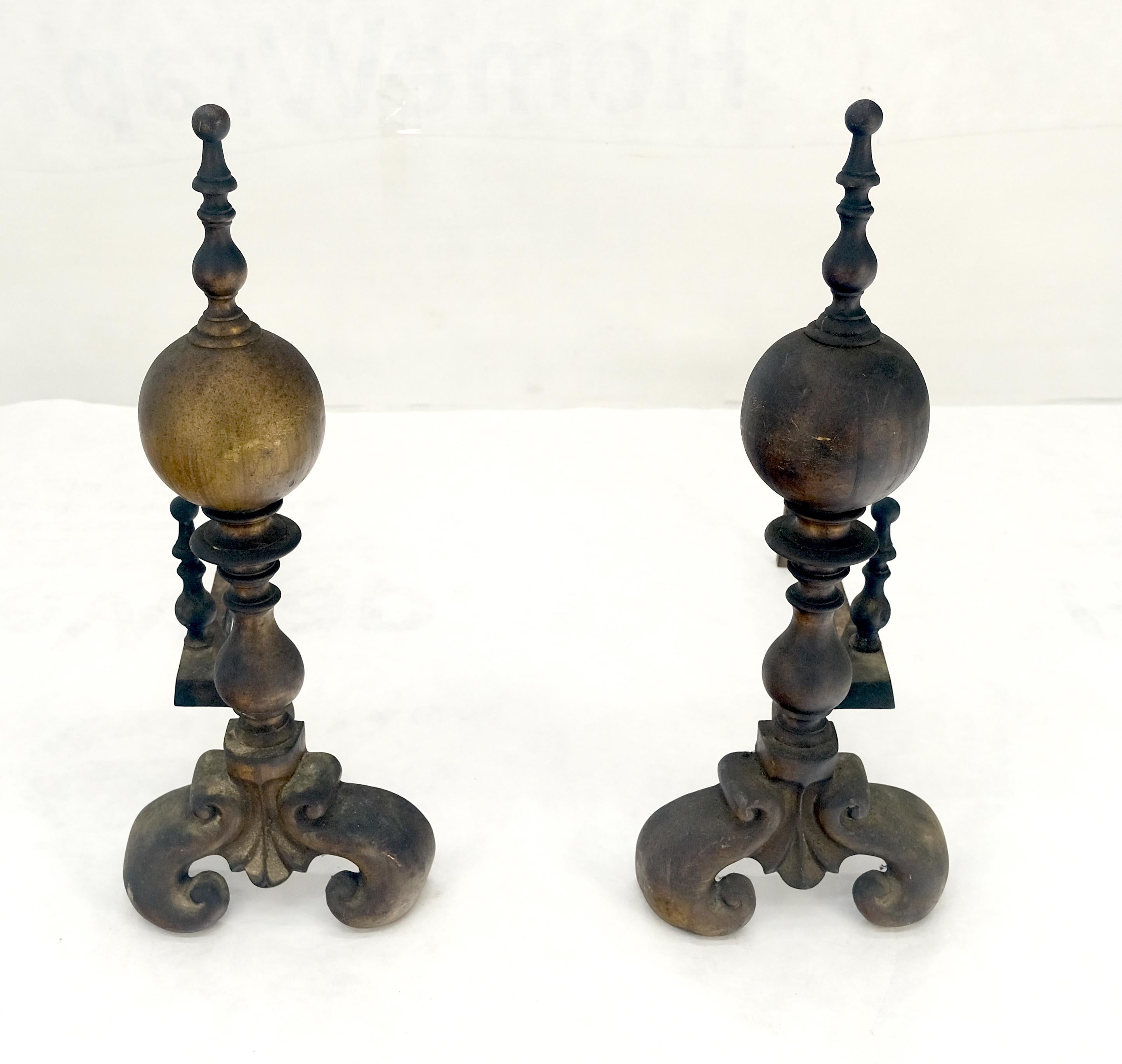 Victorian Pair of Large & Heavy Brass 23