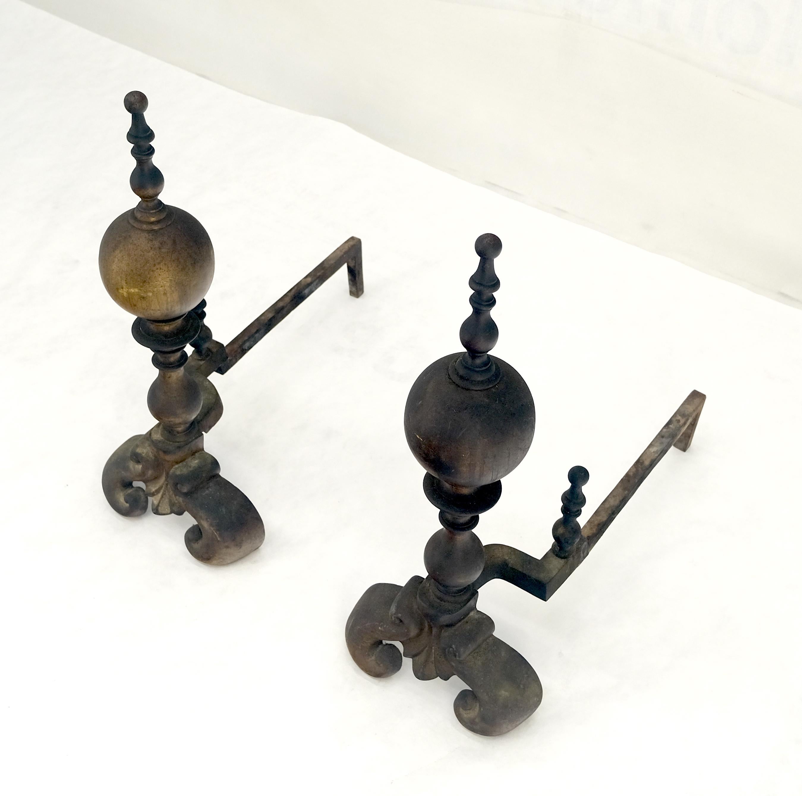Pair of Large & Heavy Brass 23