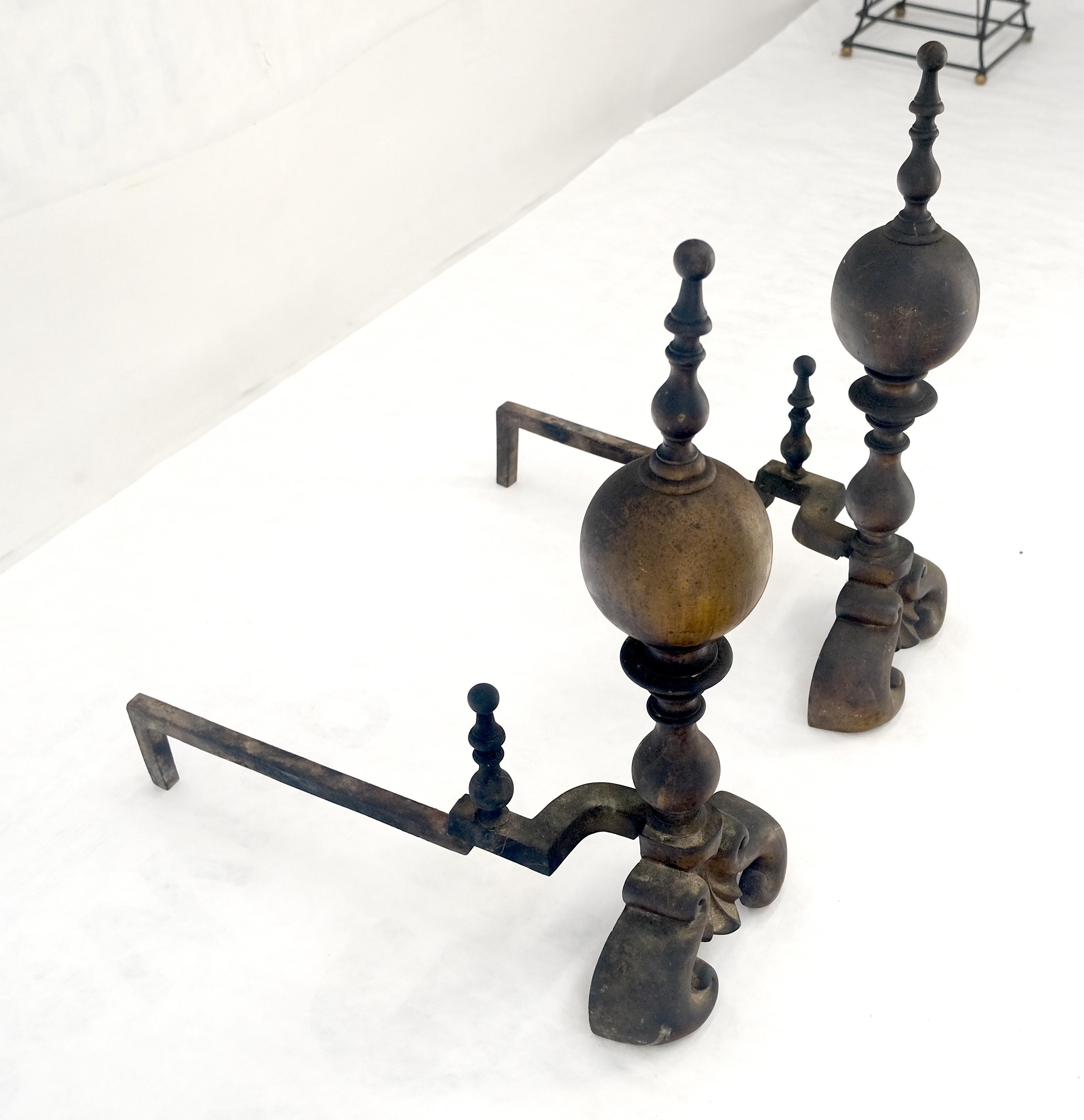 Pair of Large & Heavy Brass 23