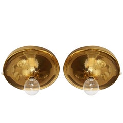 Pair of Large Honsel Space Age, 1960s Flush Lights Perriand