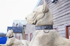 Pair of Large Hounds on Plinths