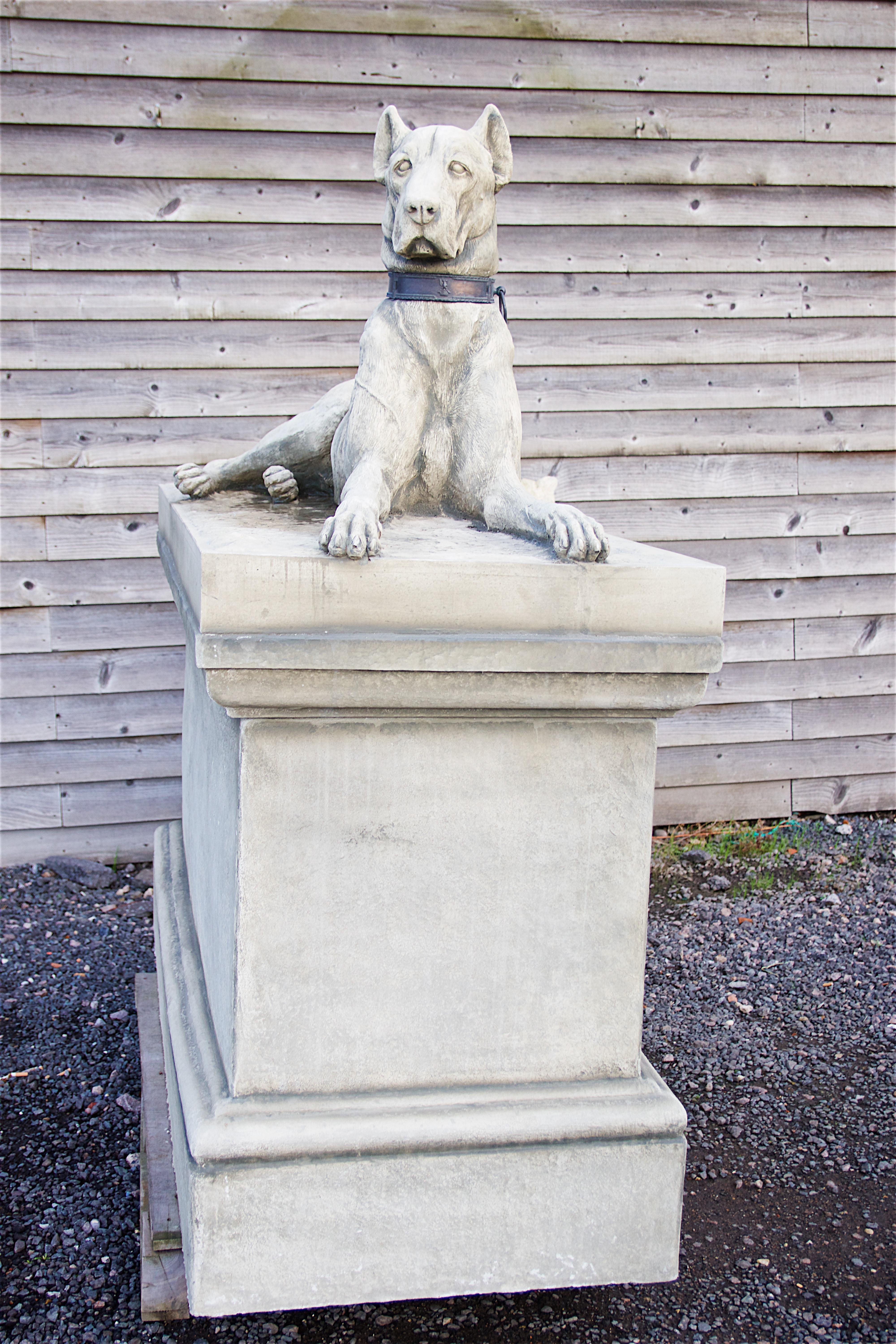 Pair of Large Hounds on Plinths For Sale 1