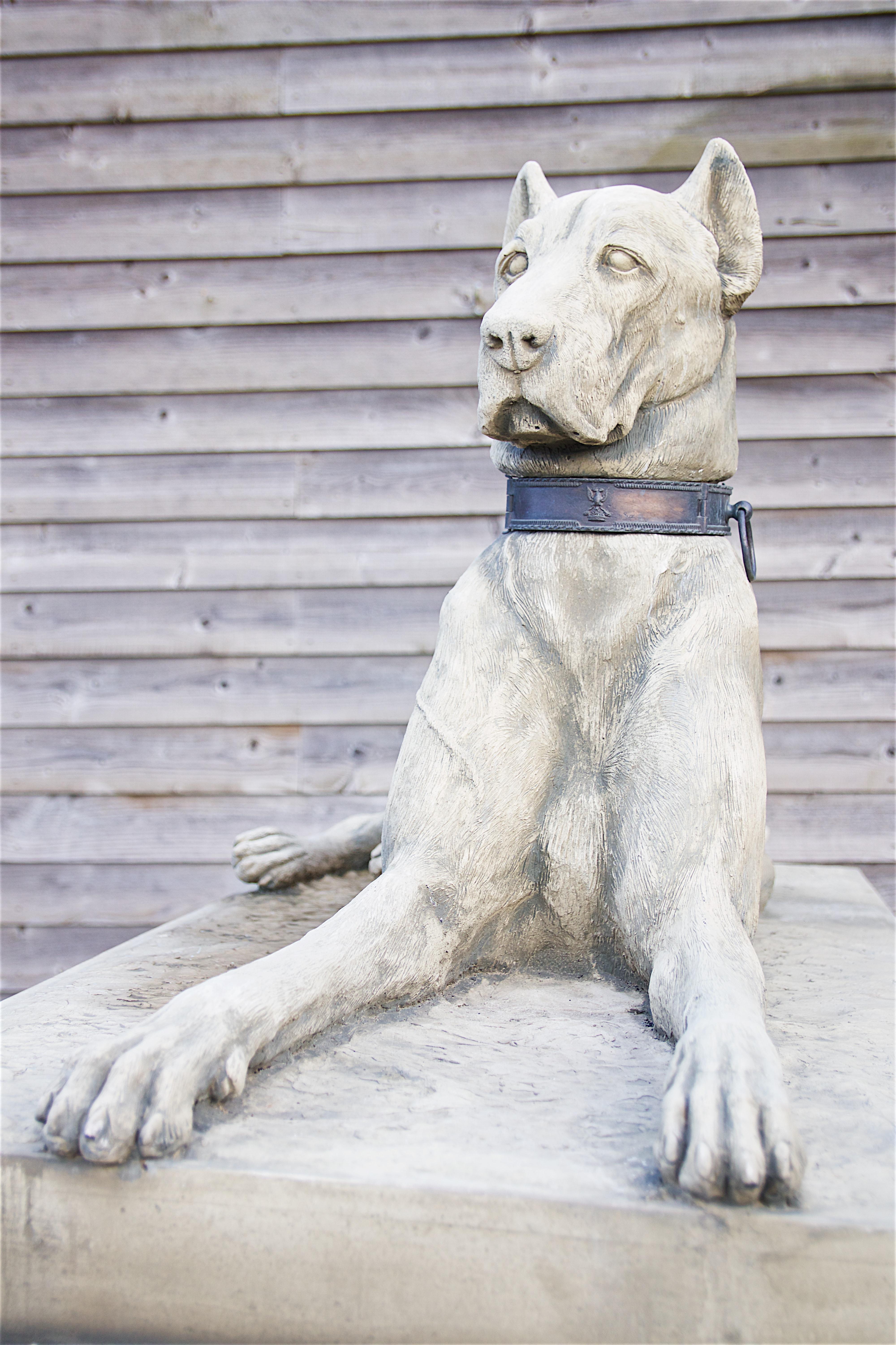Pair of Large Hounds on Plinths For Sale 2