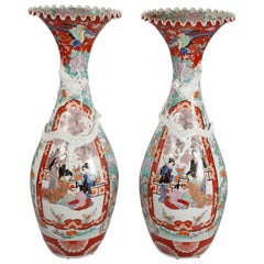 Paar große Vasen aus Imari Porcelain, Japan, Ende 19. Jahrhundert