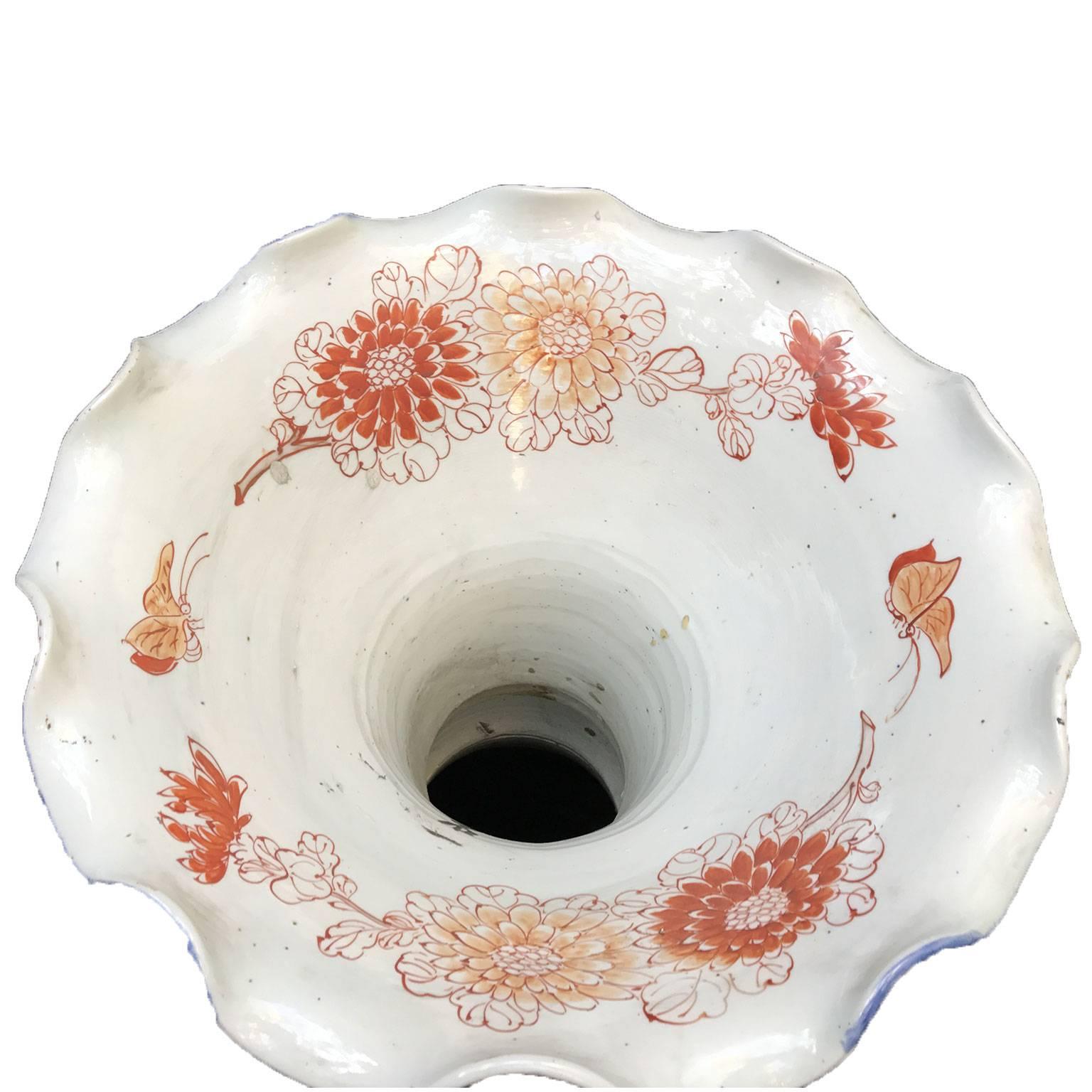 Pair of Large Imari Vases 19th Century Japanese Blue Red White Porcelain Vases 3