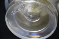 Pair of Large Iridescent Pearly Murano Glass Vases by Costantini