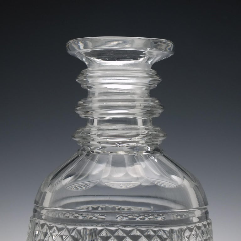 Pair of Large Irish 19th Century Cut Glass Wine Carafes, circa 1810 at 1stDibs