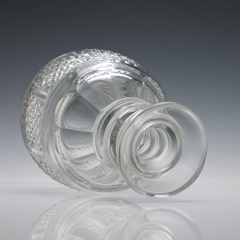 Pair of Large Irish 19th Century Cut Glass Wine Carafes, circa 1810 at