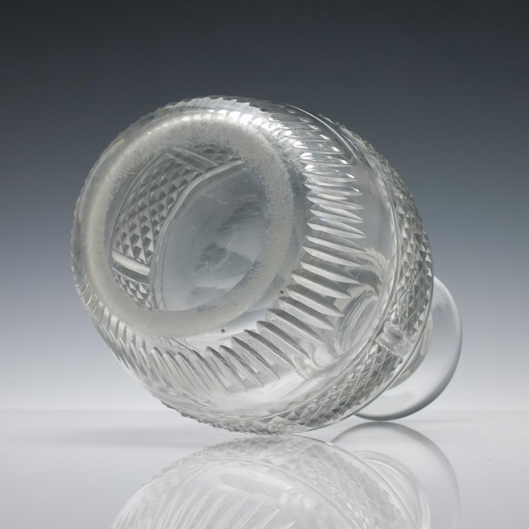 Pair of Large Irish 19th Century Cut Glass Wine Carafes, circa 1810 at