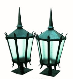 Large Lanterns for Gate Post or Wall Bracket, Late 19th or Early 20th Century