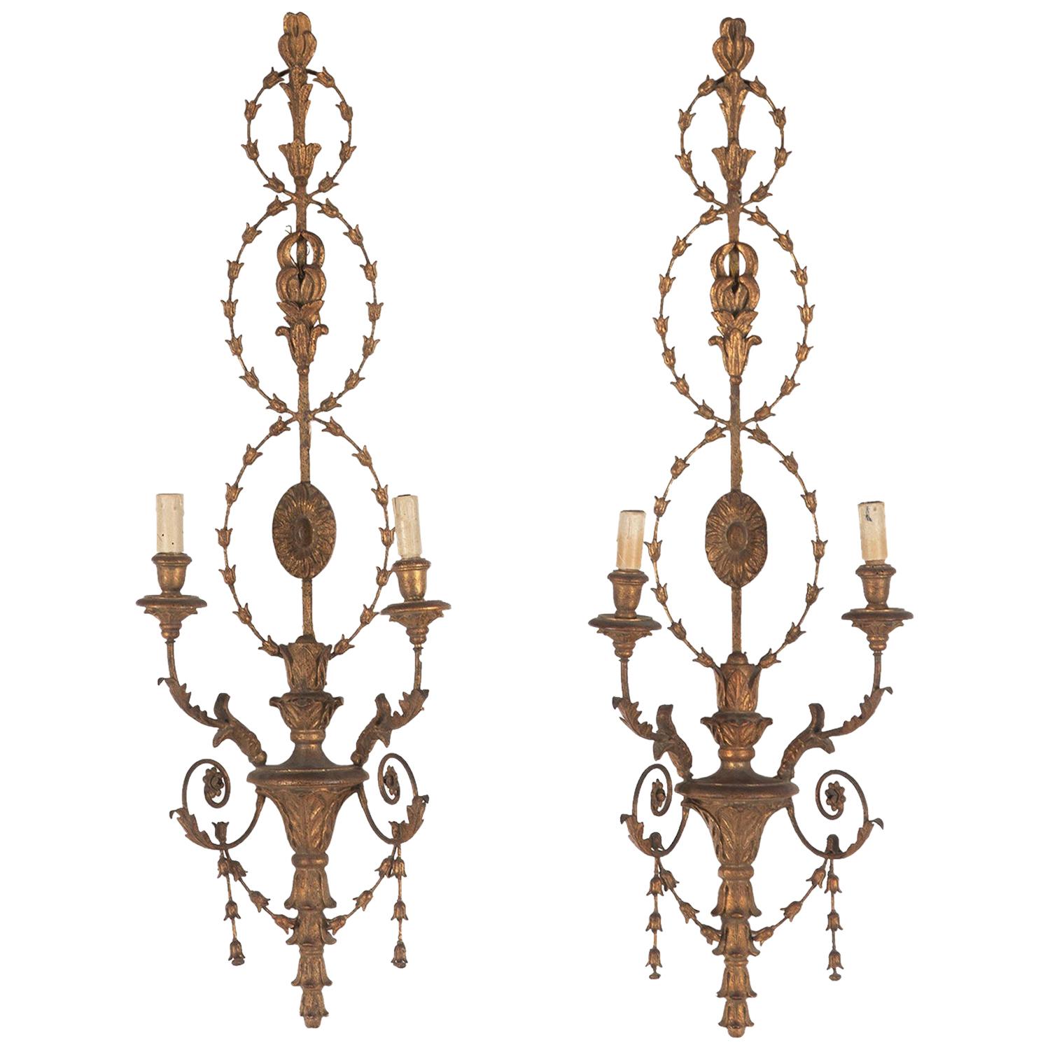 Pair of Large Italian 19th Century Wall Lights