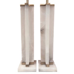 Pair of Large Italian Alabaster Lamps