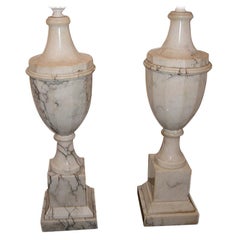 Pair of Large Italian Alabaster Lamps