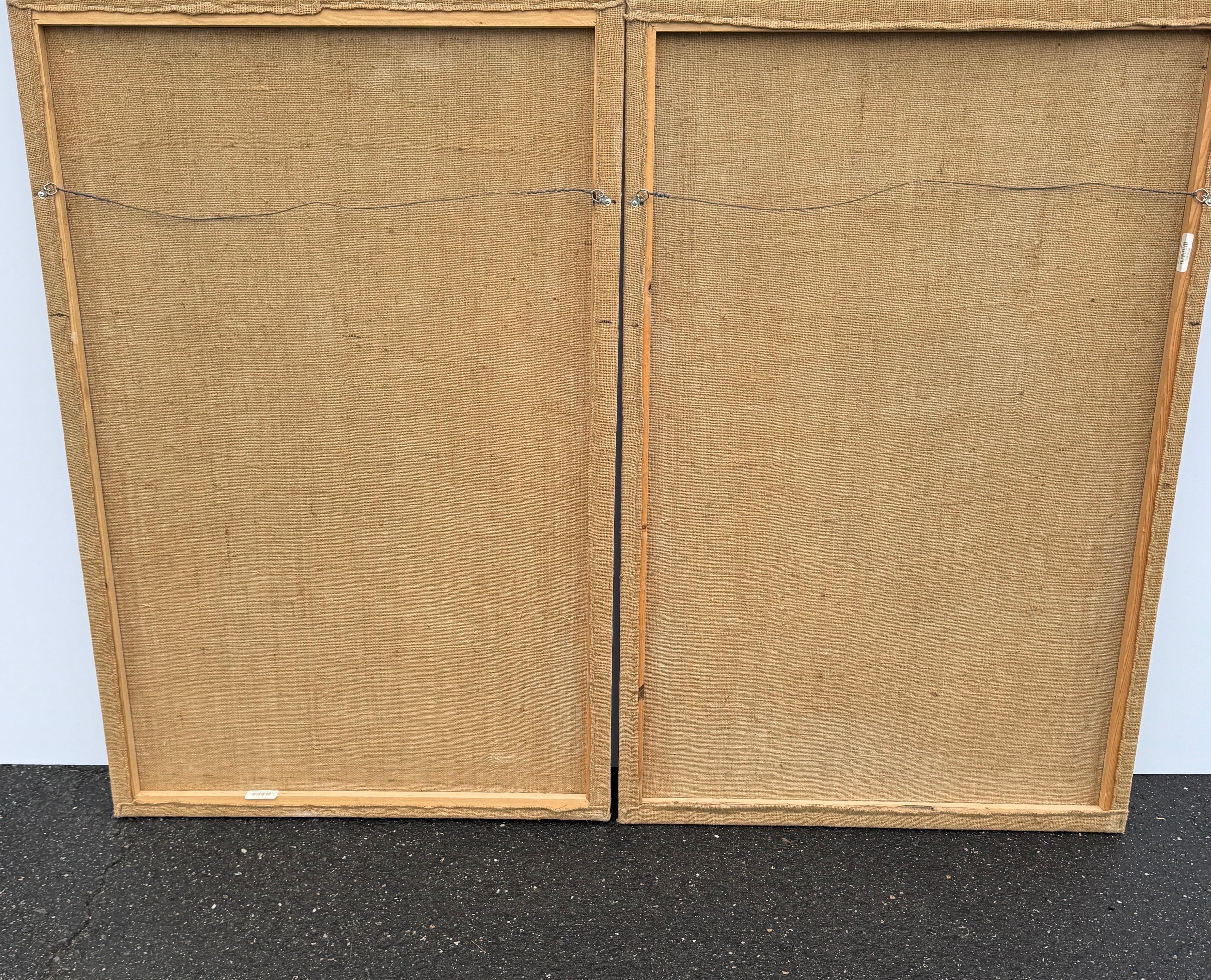 Paar große italienische architektonische Säulen-Wandtafel-Kunstwerke im Angebot 6