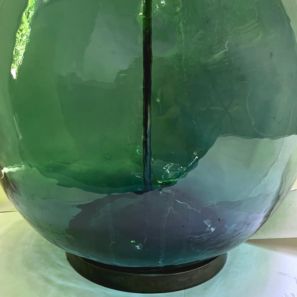 Mid-20th Century Pair of Large Italian Blown Glass Lamps For Sale