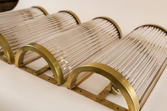 Pair Of Large Italian Brass Venini Style Wall Lights, Contemporary, UL Certified