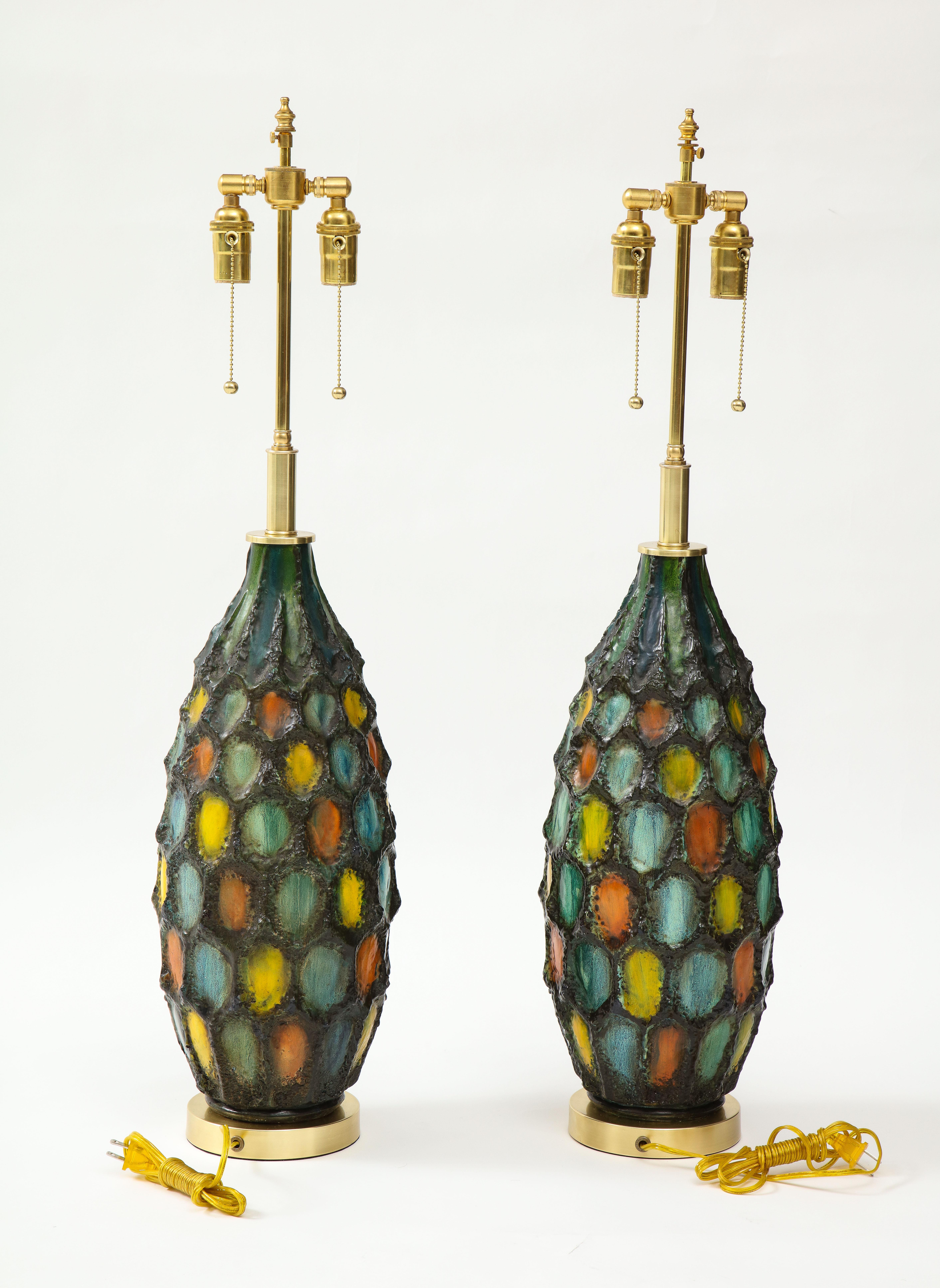 Pair of Large Italian Ceramic Lamps 3