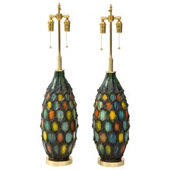 Pair of Large Italian Ceramic Lamps