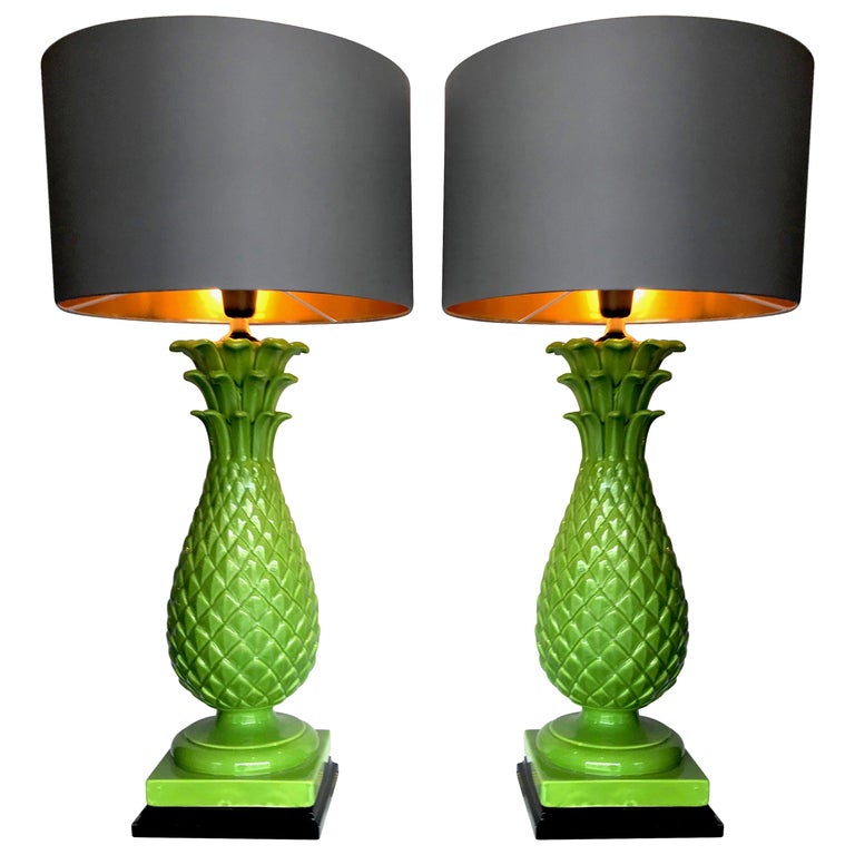 Pair of Large Italian Ceramic Pineapple Lamps at 1stDibs pineapple