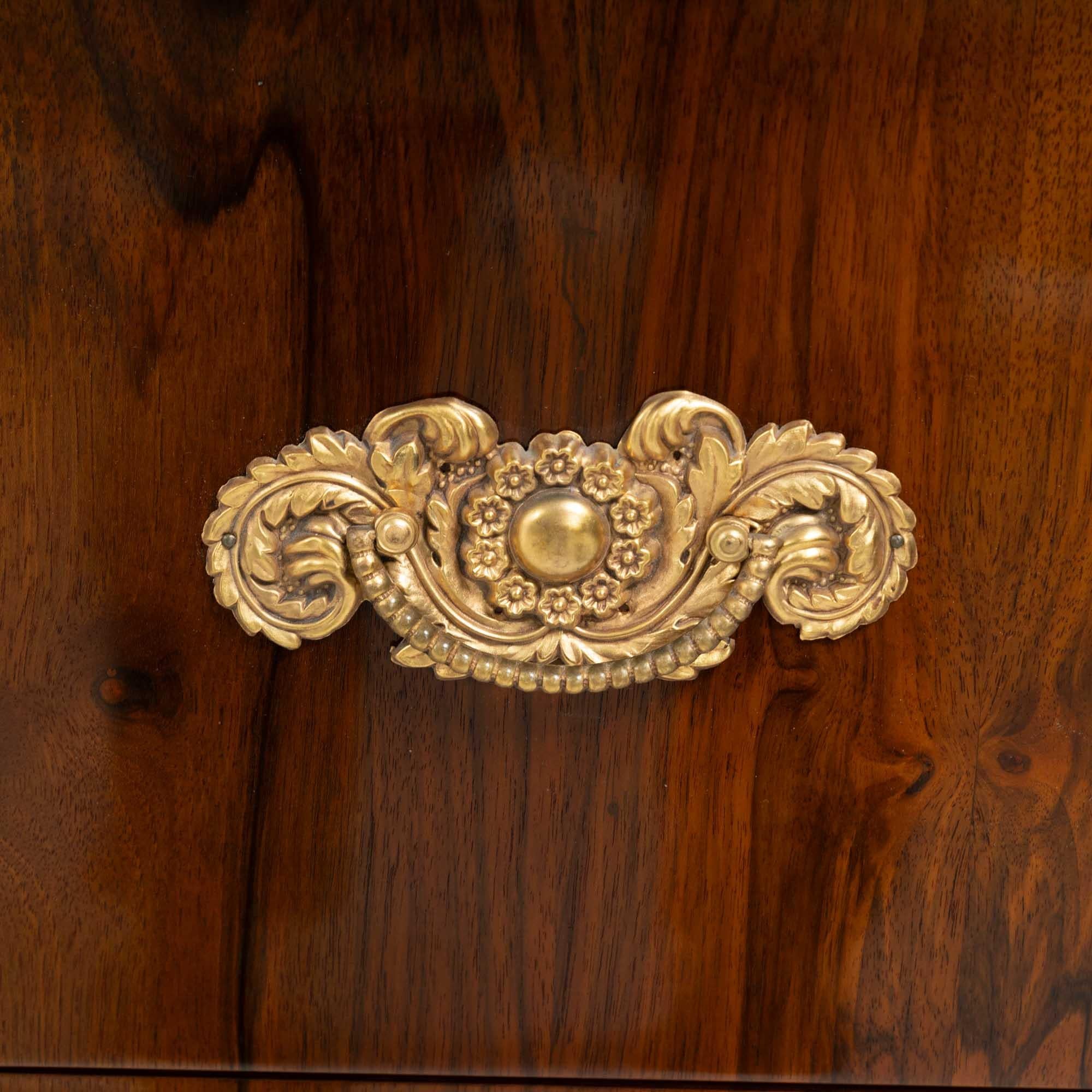 Brass Pair of Large Italian Chests of Drawers, circa 1820 For Sale