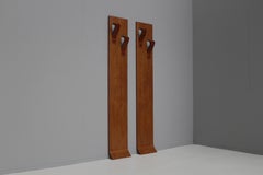 Pair of Large Italian Coat Racks in Cherry Plywood, 1960s