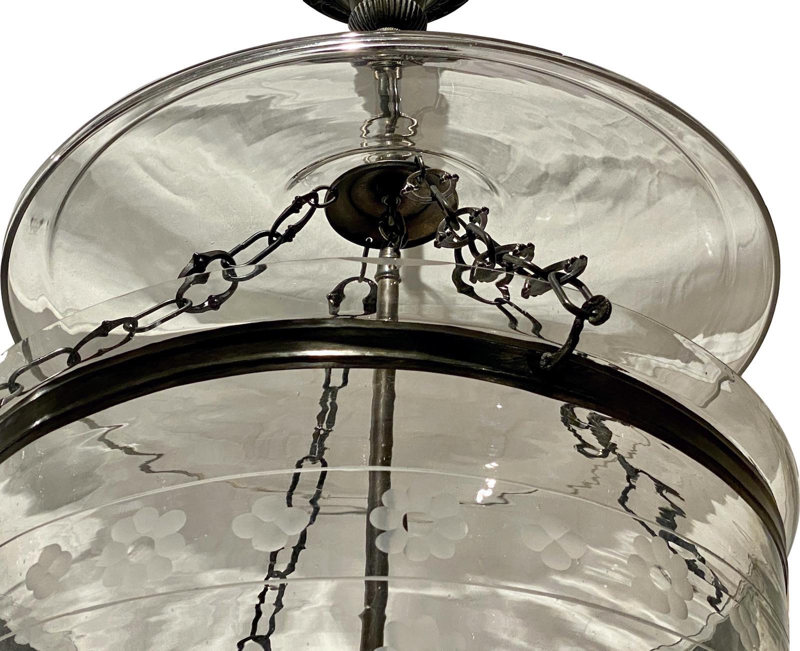 Pair of Large Italian Etched Lanterns, Sold Individually For Sale 1