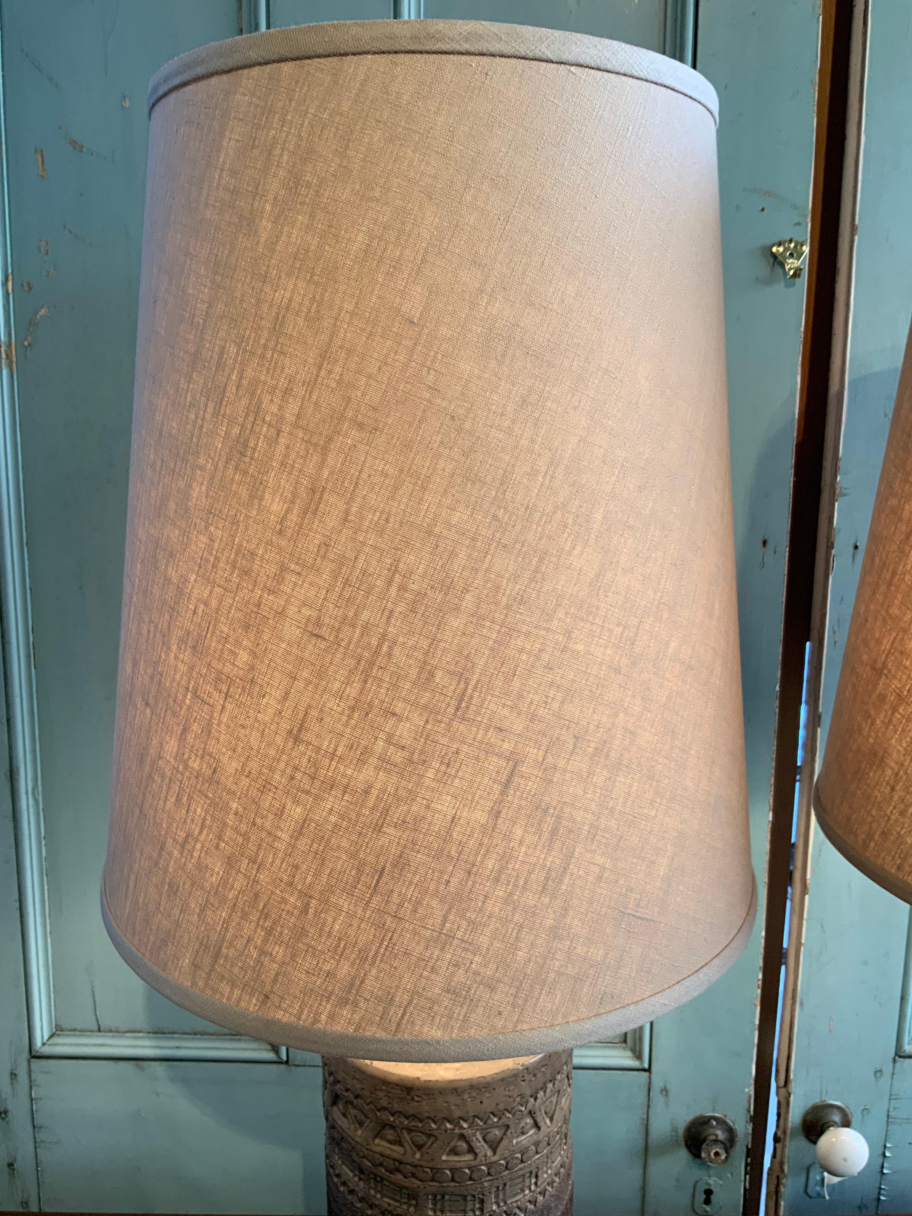 Pair of Large Italian Glazed Ceramic Lamps by Bitossi 4