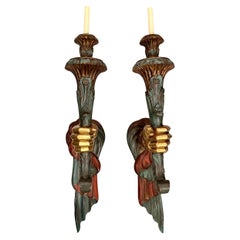 Pair of Large Italian Hand Sconces